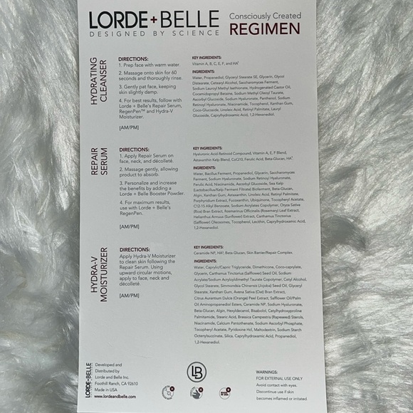 🆕 Lorde+Belle Face Regimen Trio Set Cleanser, Repair Serum, Moisturizer - Picture 8 of 11